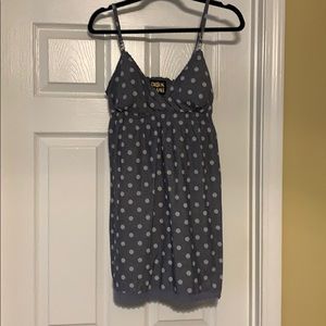 Blue polka dot dress